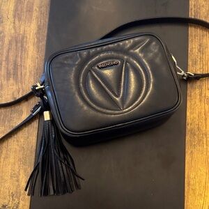 Valentino Mia Black Crossbody Bag with Tassel